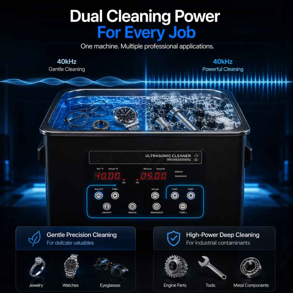 3L Ultrasonic Cleaner | 40kHz Heat + Degas, Compact Tank – Sonirity