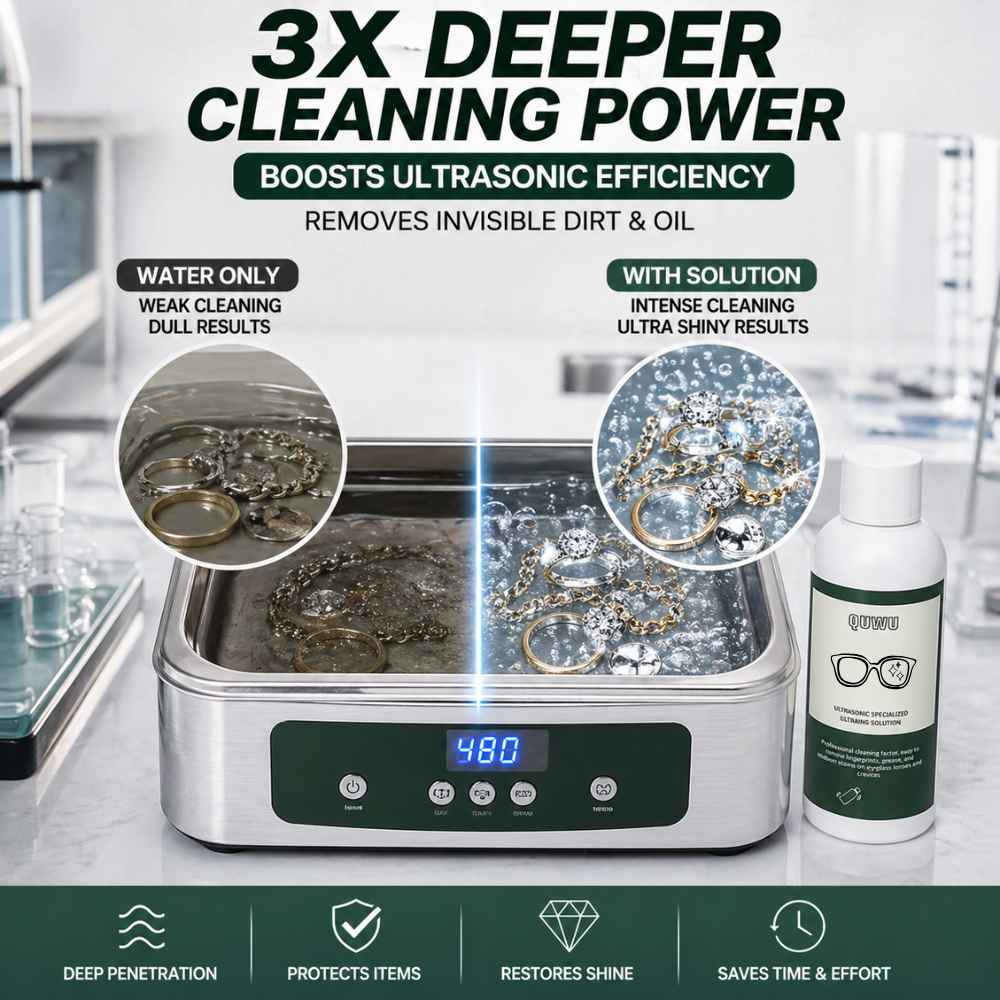 Ultrasonic Glasses Cleaner Solution deep clean