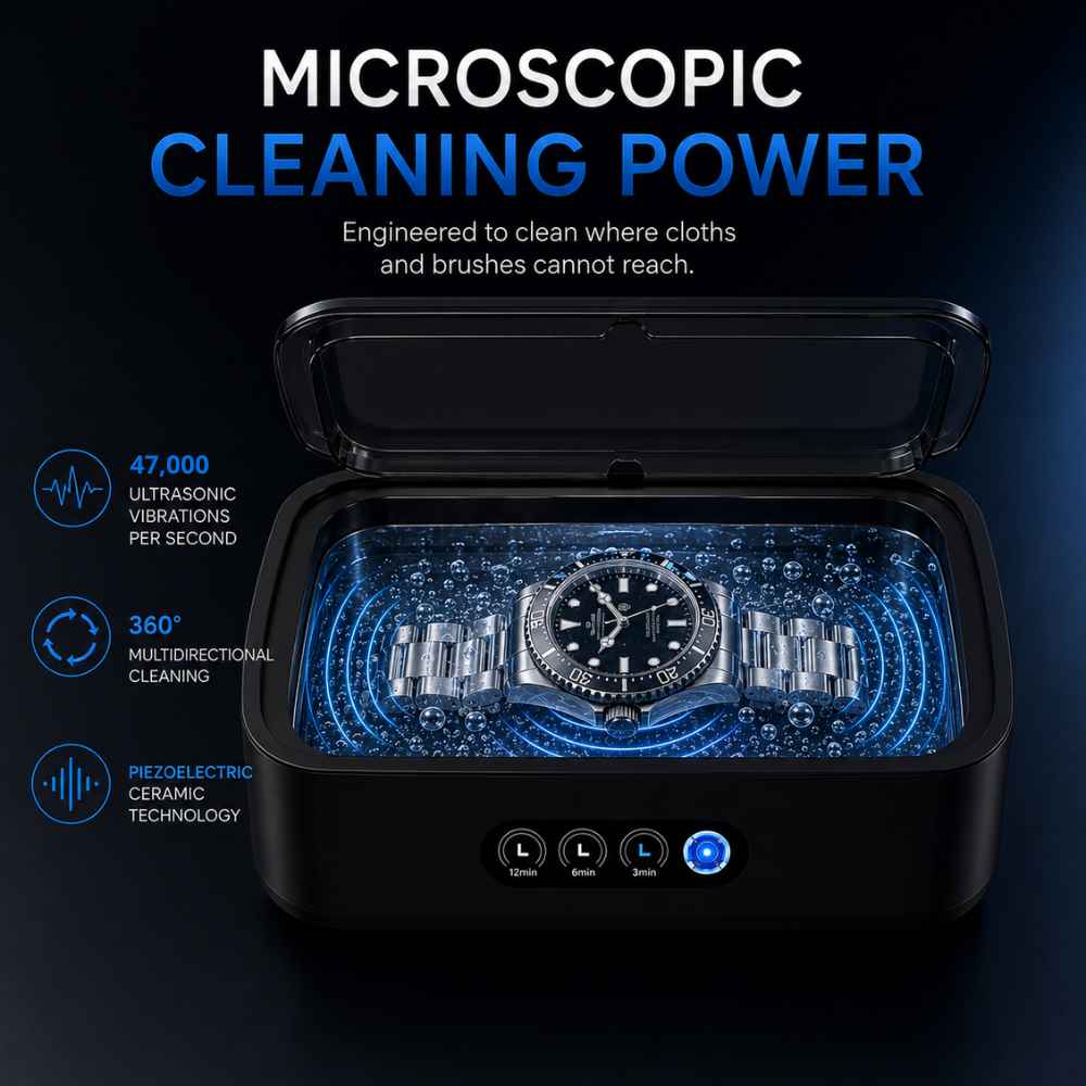 Ultrasonic watch cleaner microscopic cleaning