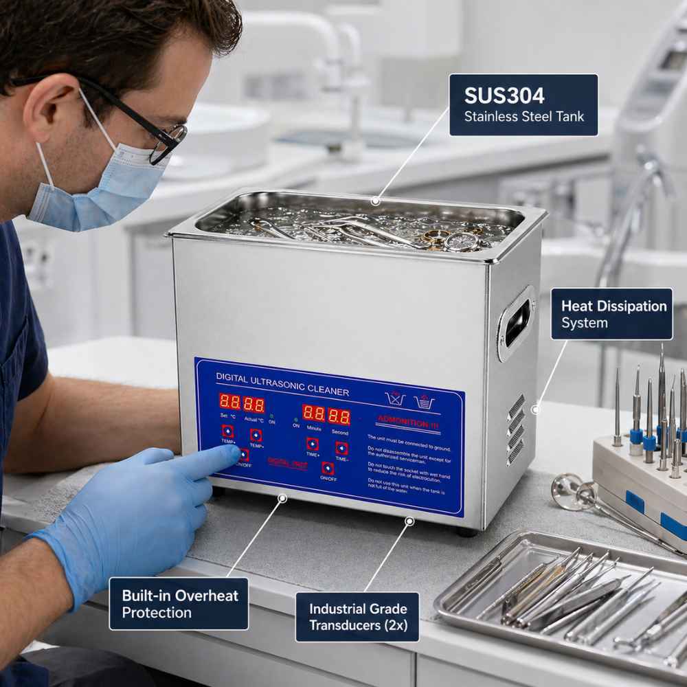 Scientist use the Benchtop ultrasonic cleaner​