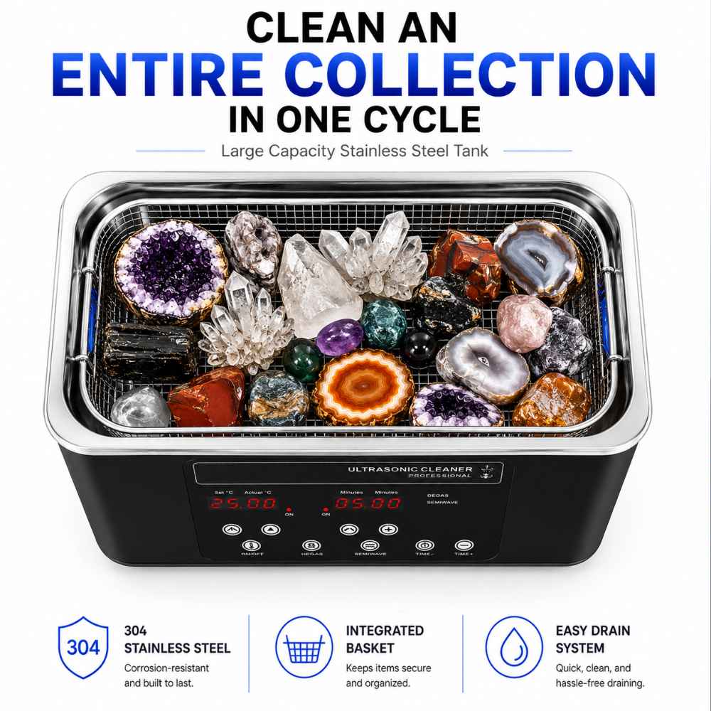 Ultrasonic cleaner for rocks for entire collection