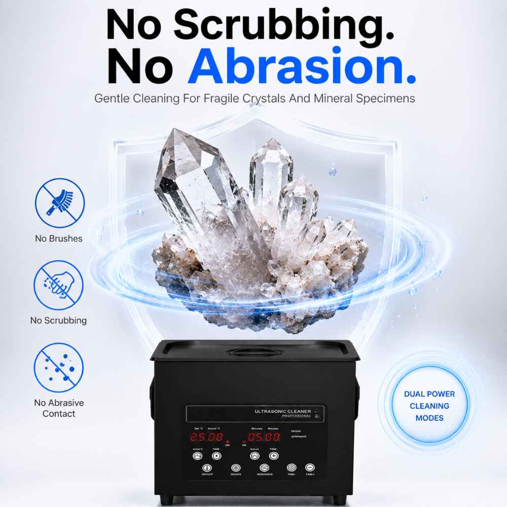 No scrubbing, no abrasion with this Ultrasonic cleaner for rocks