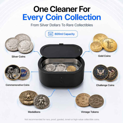 Ultrasonic coin cleaner for every coins collection