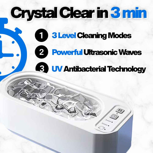 Différent cleaning modes of the LensWave Ultrasonic Spectacle Cleaner