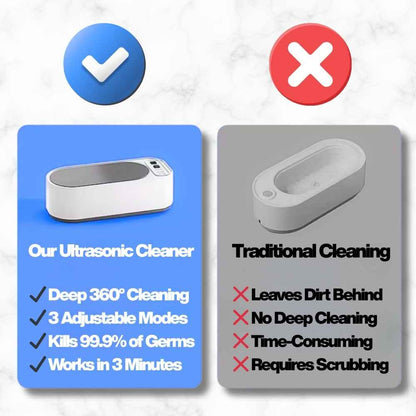 LensWave Ultrasonic Spectacle Cleaner vs traditional cleaner